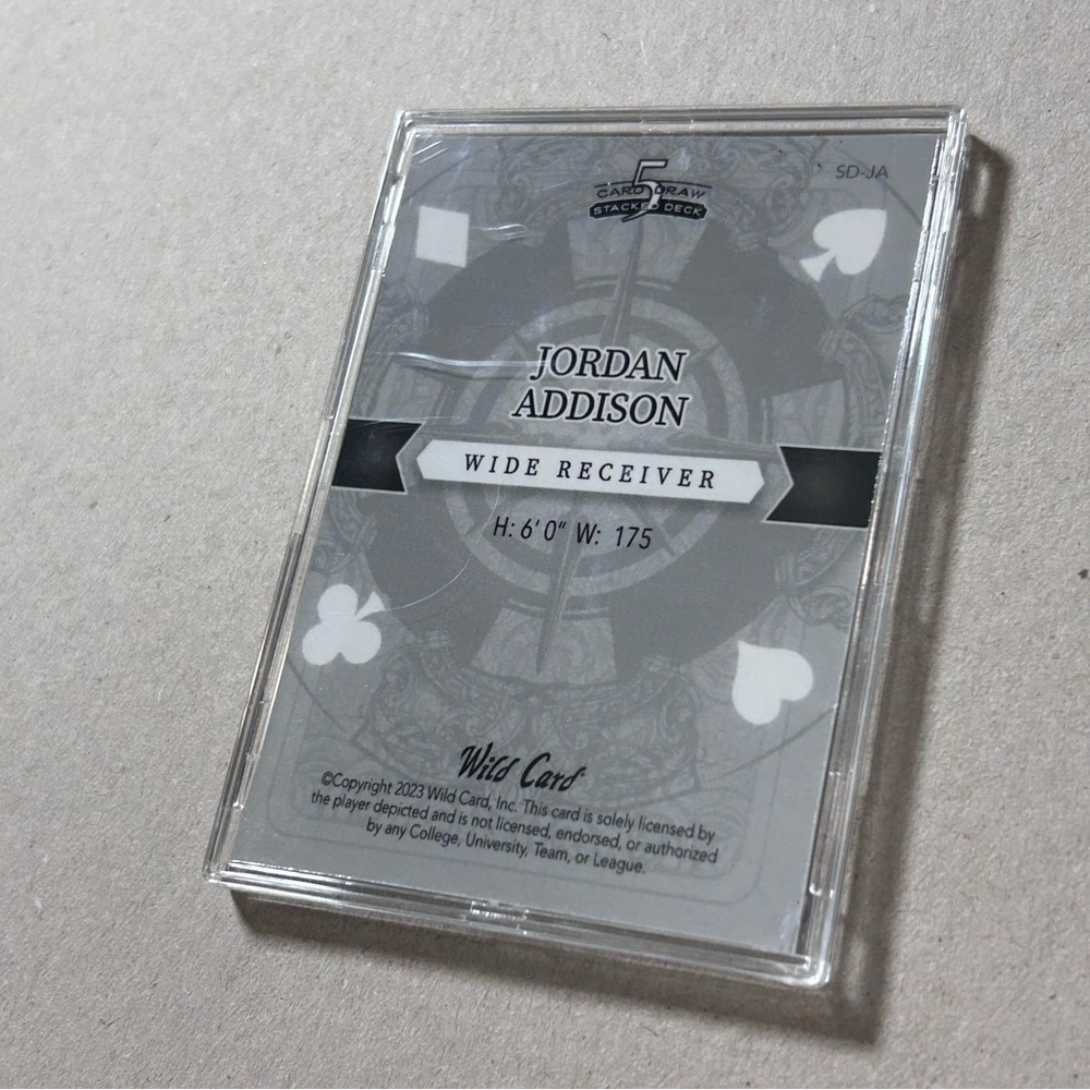 Jordan Addison Gold 5/5 Rookie Football Card - Picture 2 of 3